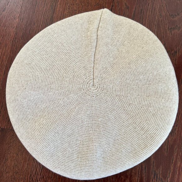 Lady French Beret 100% Mixed Wool Beret Floral Beige By Kamea NWT main image 6